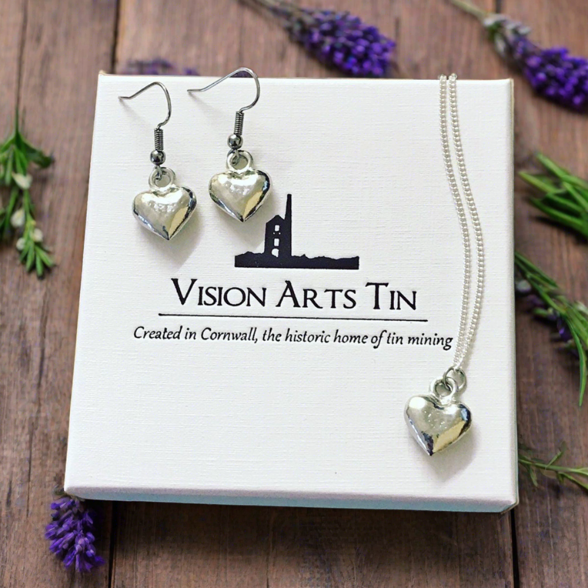 Cornish Jewellery, Tin Jewellery, Rustic necklace and earrings set
