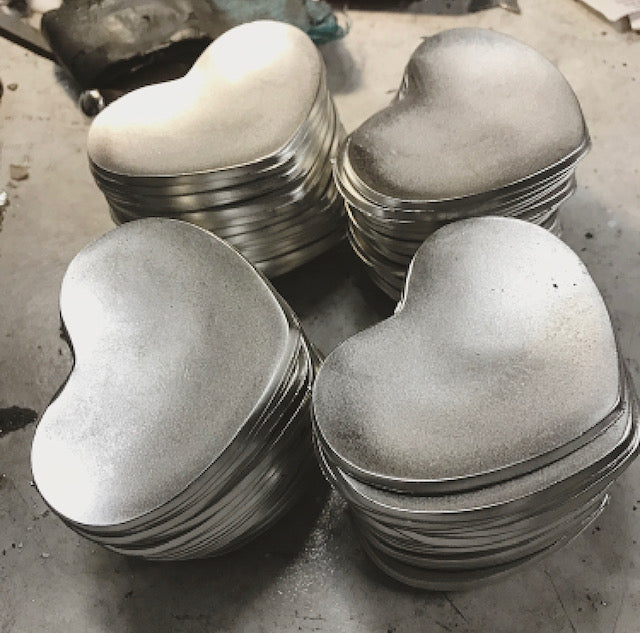 10th Anniversary Gifts. Tin Gift Heart Dish.