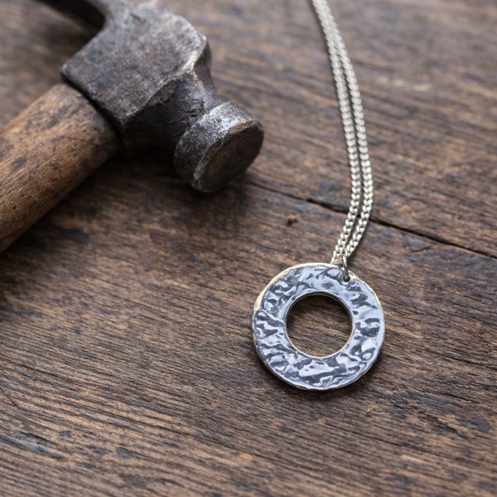 10th Anniversary Gift for Husband | Handmade Tin Pendant | Tin Circle ...