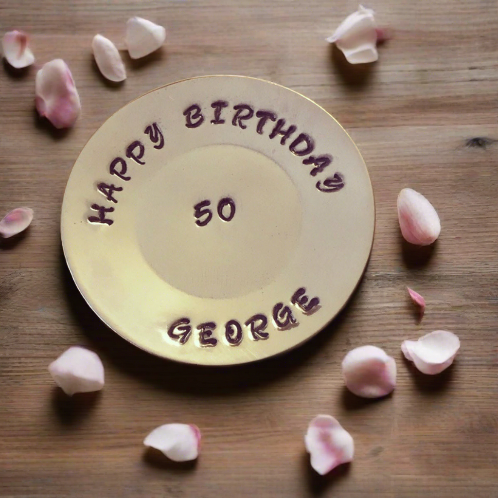 birthday gift. personalised birthday gift, mini plate with name and age