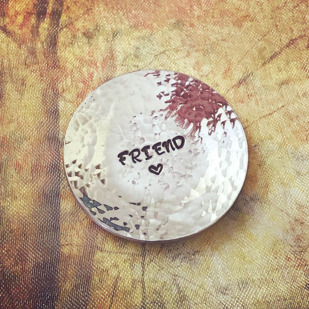 Friend Gift. Gift for Friend. Mini dish, stamped with ' Friend'