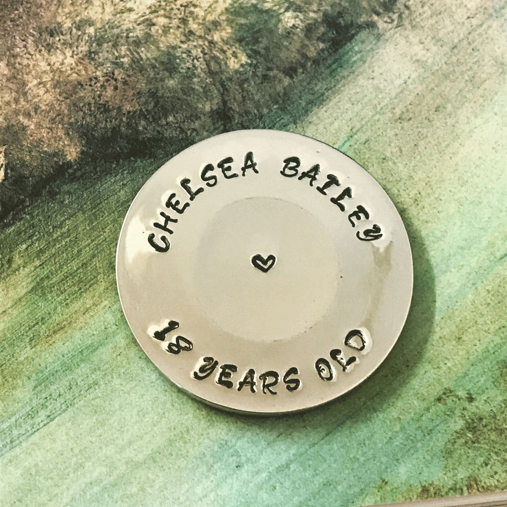 Personalised Birthday Gift. Hand stamped mini plate