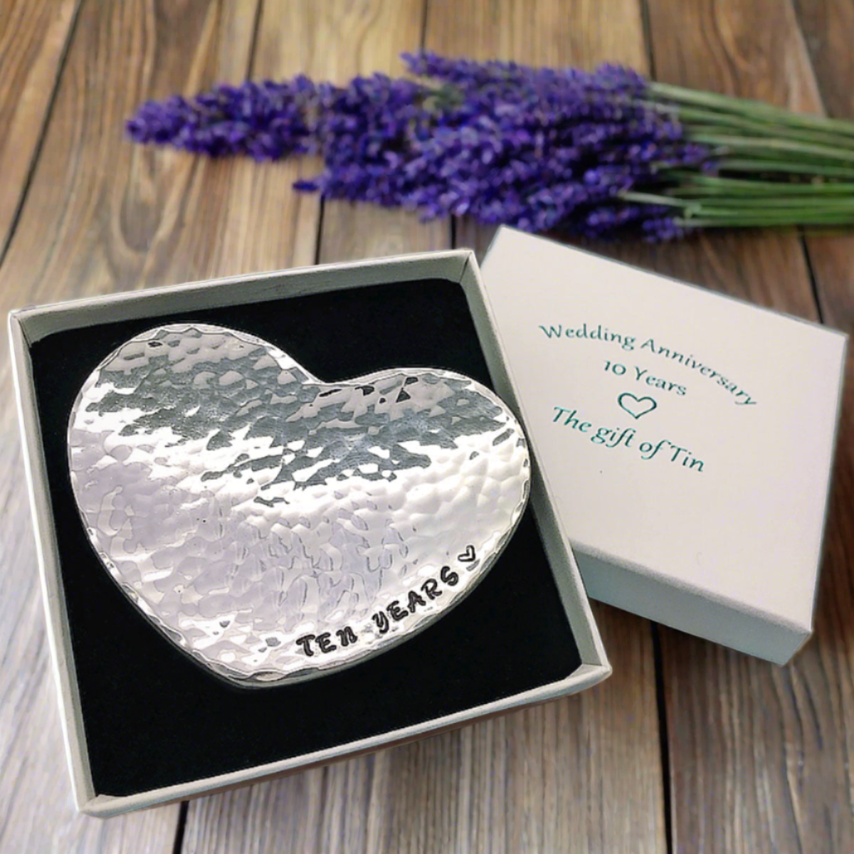 10th Anniversary Gift Collection Tin Gifts Tin Heart Ring Dish
